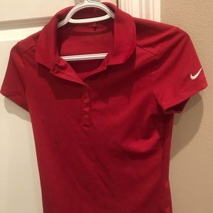 Nike red polo golf shirt